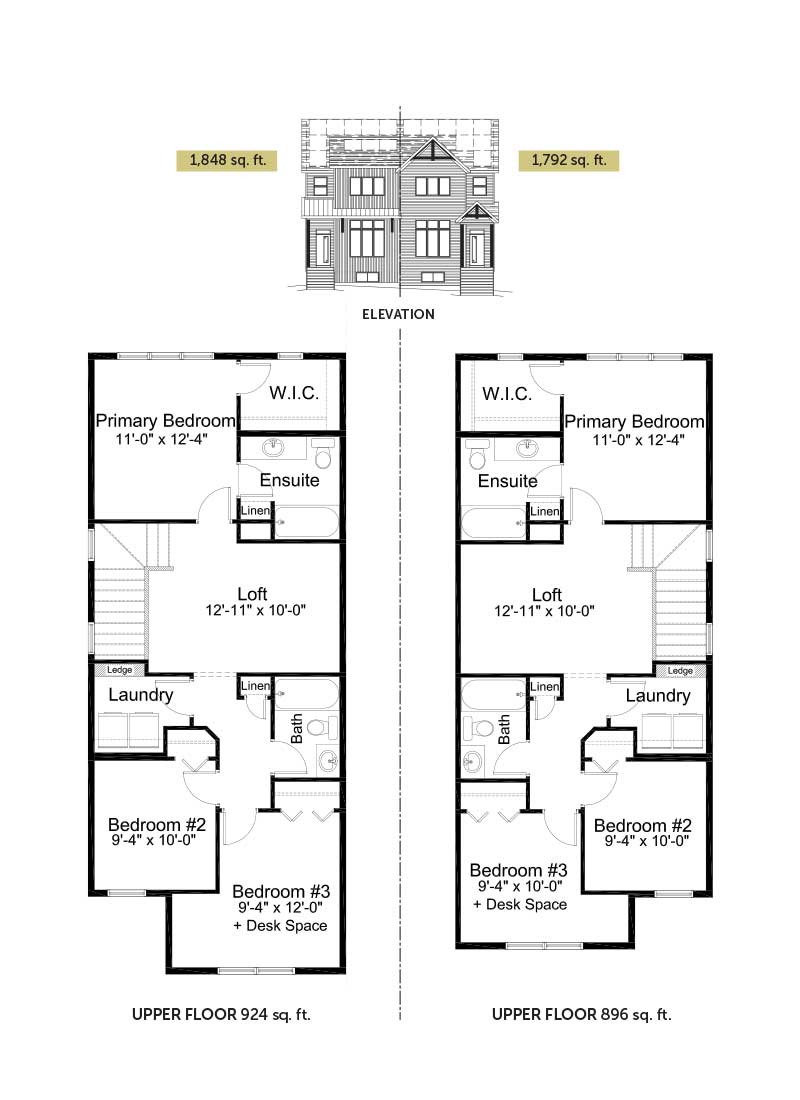 Fairview_Duplex_Tillotson_RenderingFront_Home_AllistonGroup_Okotoks_ForSale_UpperFloor